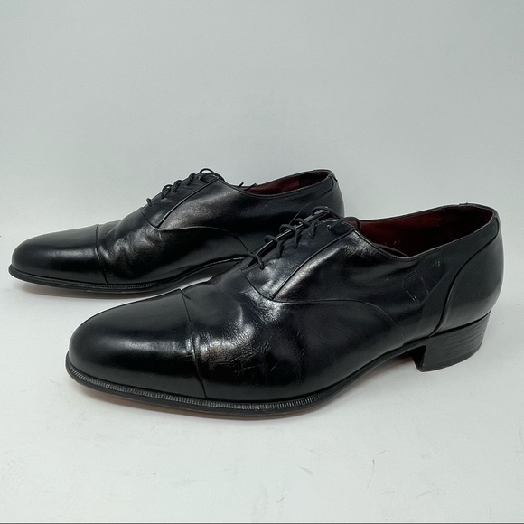 Florsheim Vintage Royal Imperial Cap Toe Black Leather Oxford